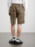 KAPITAL - Wide-Leg Belted Leopard-Print Cotton-Twill Shorts - Brown