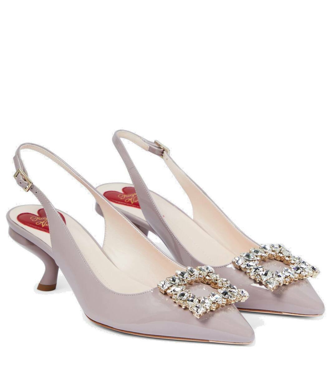 Virgule 55 Buckle Slingback Pumps in Patent Leather