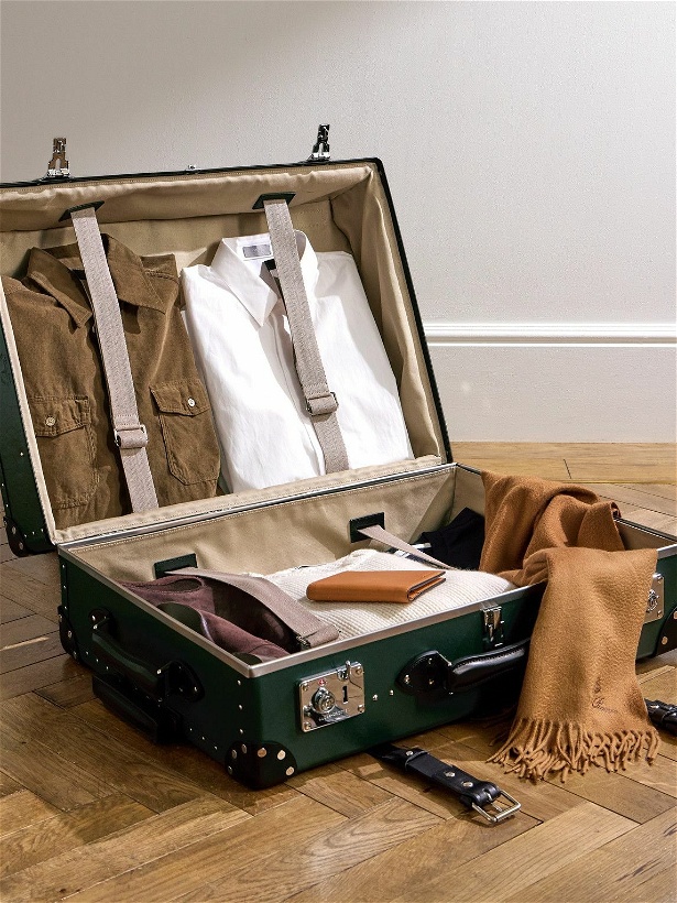 Photo: Globe-Trotter - No Time To Die Leather-Trimmed Vulcanised Fibreboard Check-In Suitcase