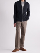Barena - Slim-Fit Ribbed Linen and Cotton-Blend Zip-Up Cardigan - Blue