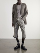 Rick Owens - Bolan Straight-Leg Frayed Denim Shorts - Gray