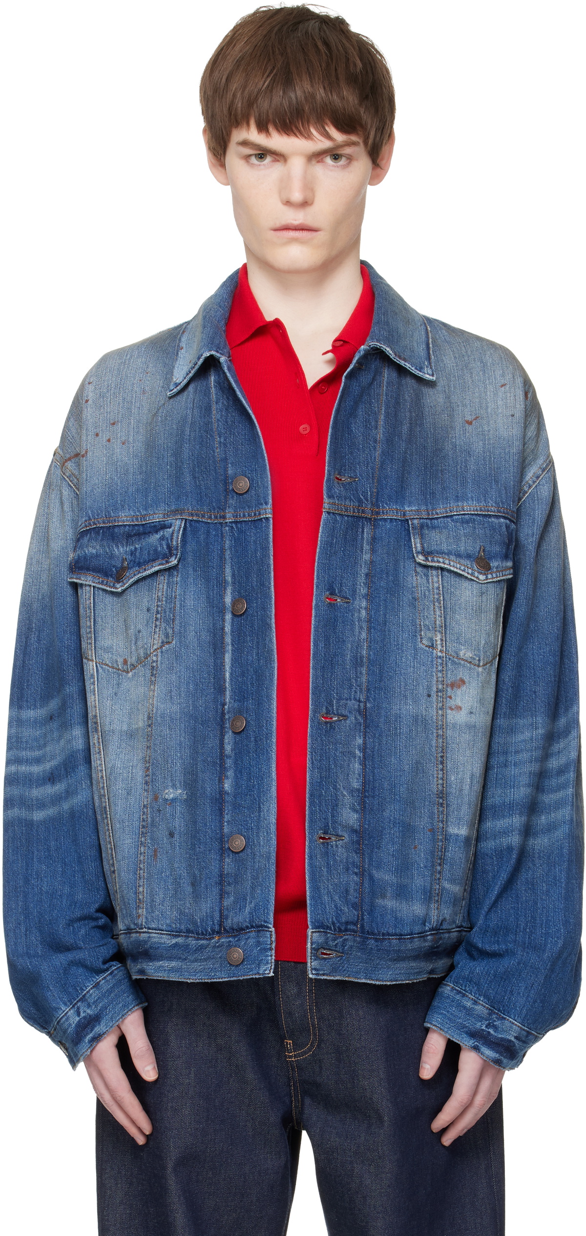 Acne Studios Grey Magma Check Coat Acne Studios