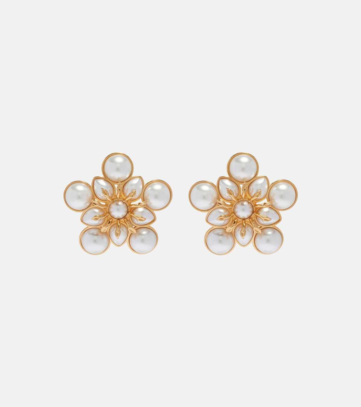 Oscar de la Renta Embellished clip-on earrings