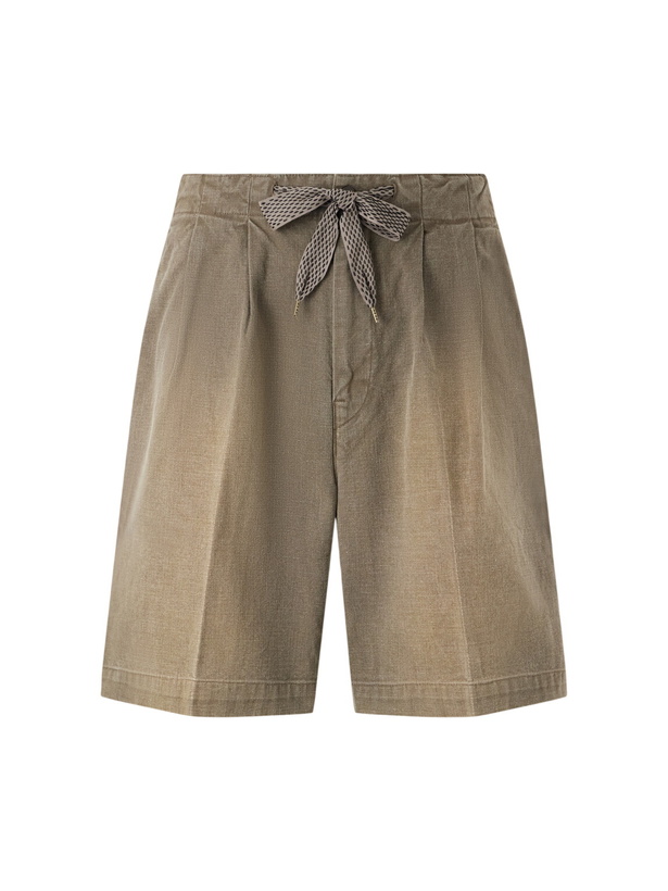 Photo: KAPITAL - Easy Straight-Leg Cotton-Canvas Shorts - Green