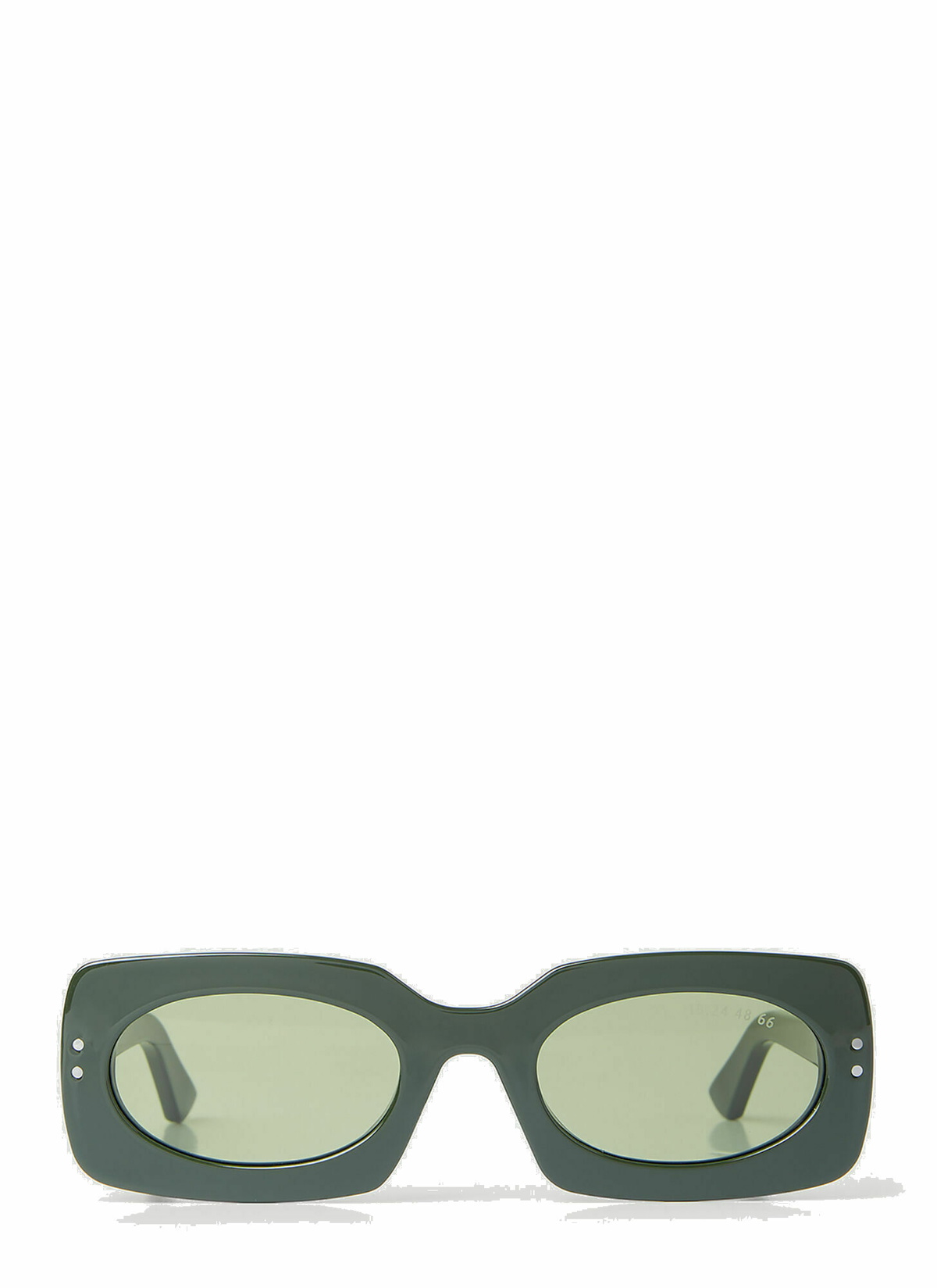 Photo: Clean Waves - Inez & Vinoodh Low Rectangle Sunglasses in Green