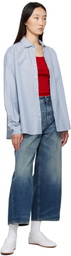 6397 Blue Cropped Roomy Jeans