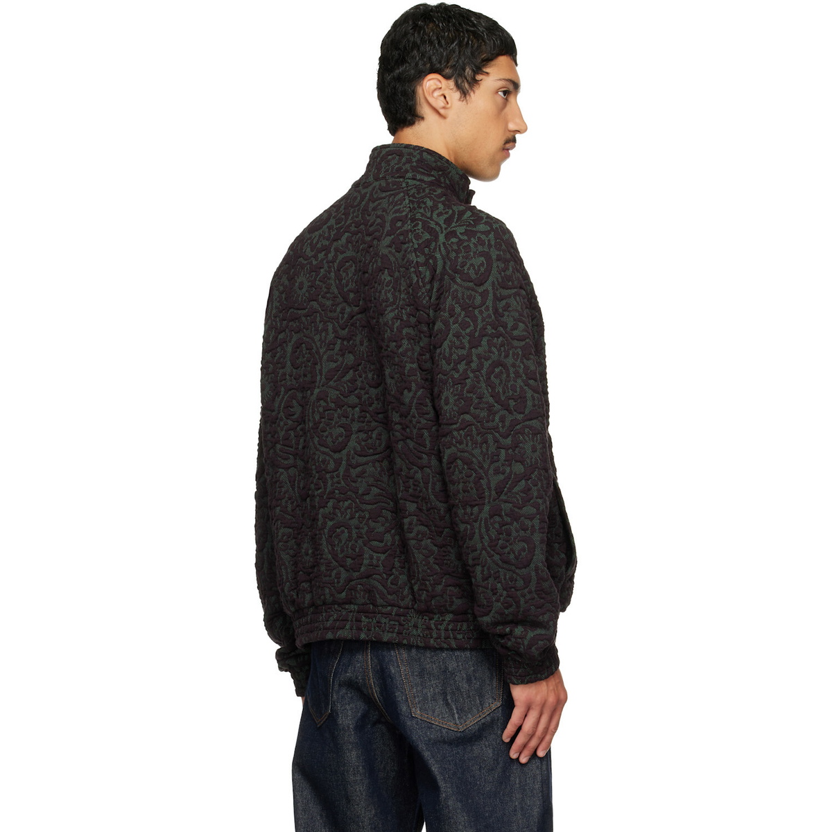 Dries Van Noten Purple & Green Jacquard Jacket