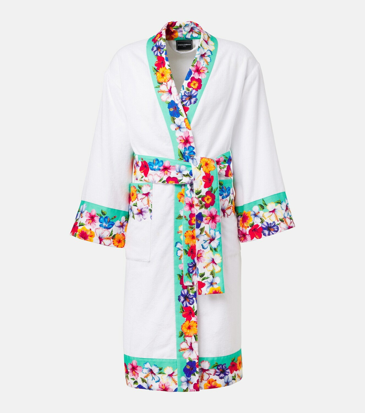 Dolce&Gabbana Casa Floral cotton terry bathrobe