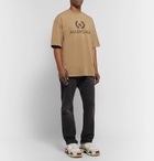 Balenciaga - Logo-Print Cotton-Jersey T-Shirt - Beige