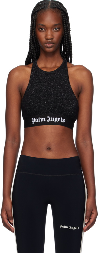 Photo: Palm Angels Black Logo Tape Tank Top