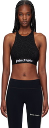 Palm Angels Black Logo Tape Tank Top