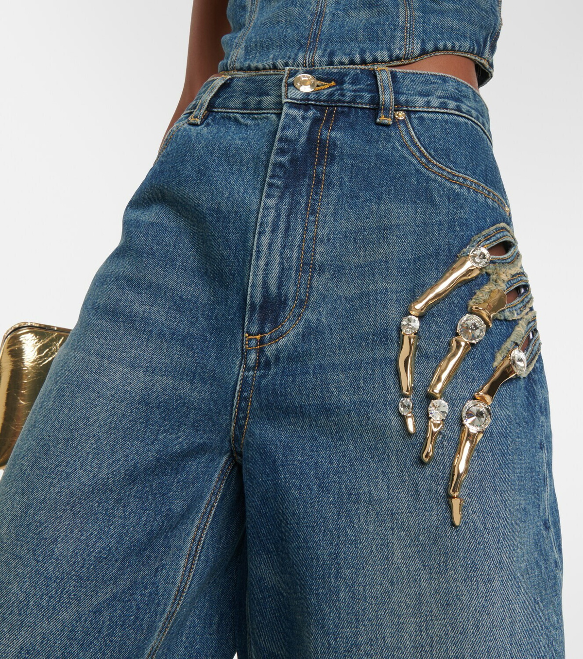 Area Claw embellished cutout jeans
