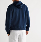 Aloye - Colour-Block Mesh-Trimmed Loopback Cotton-Jersey Hoodie - Blue