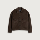 FrizmWORKS Men's Solid Wool Trucker Jacket in Brown