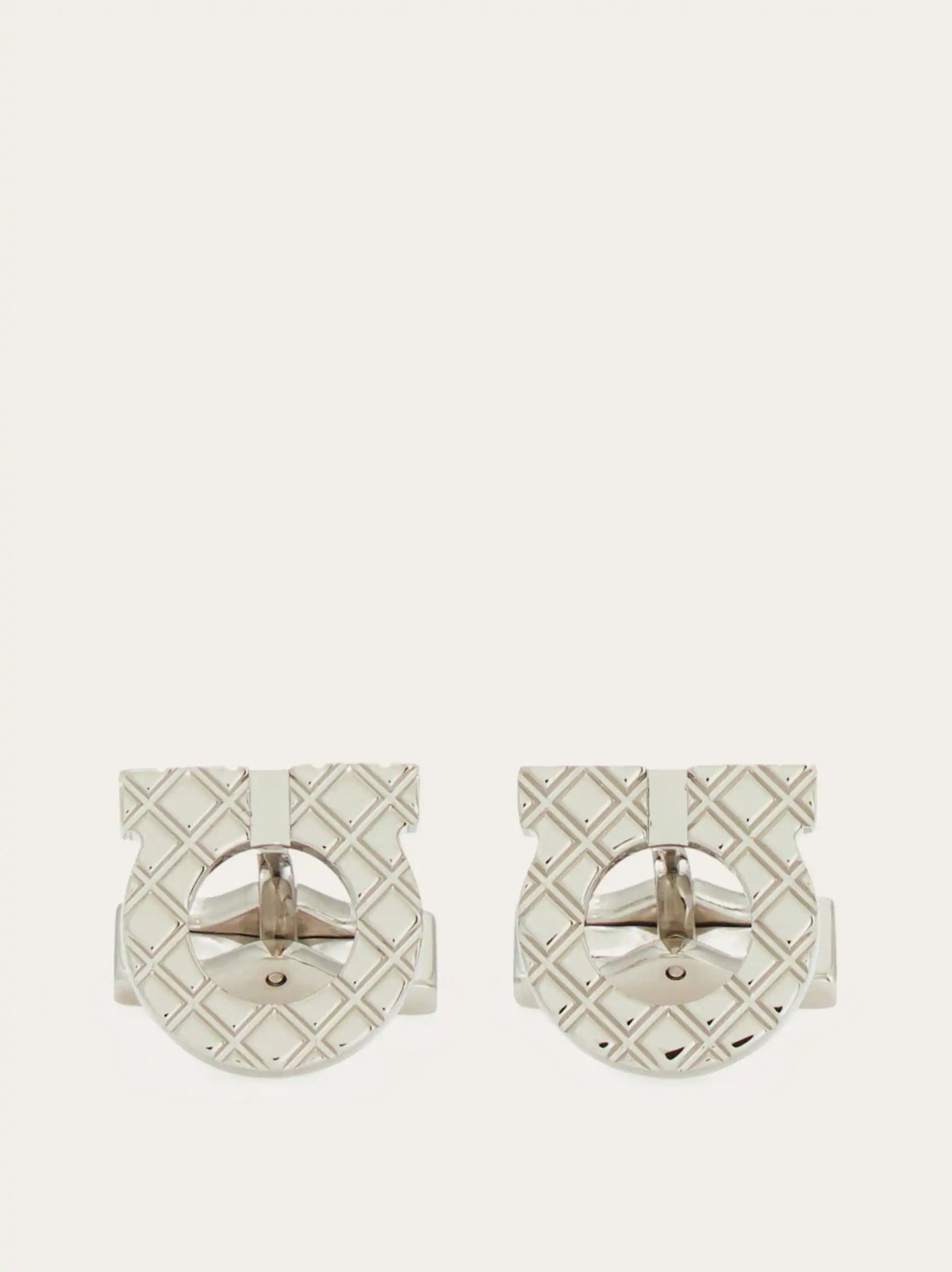 Ferragamo Mens Gancini cufflinks in Silver