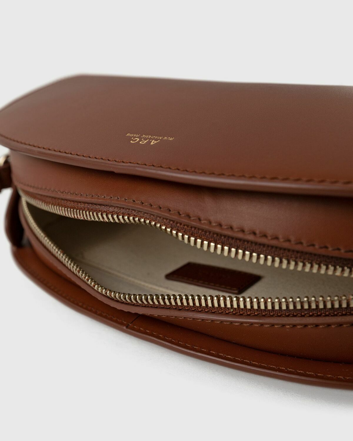 A.P.C. DEMI-LUNE SHOULDER HANDBAG Brown Women