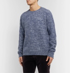 Massimo Alba - Neil Mélange Brushed-Cashmere Sweater - Blue
