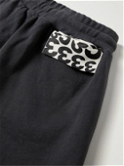RRR123 - Printed Cotton-Jersey Drawstring Shorts - Black