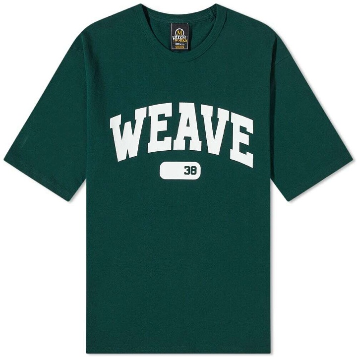 Photo: FrizmWORKS Men's Weave 38 Logo T-Shirt in Dark Green