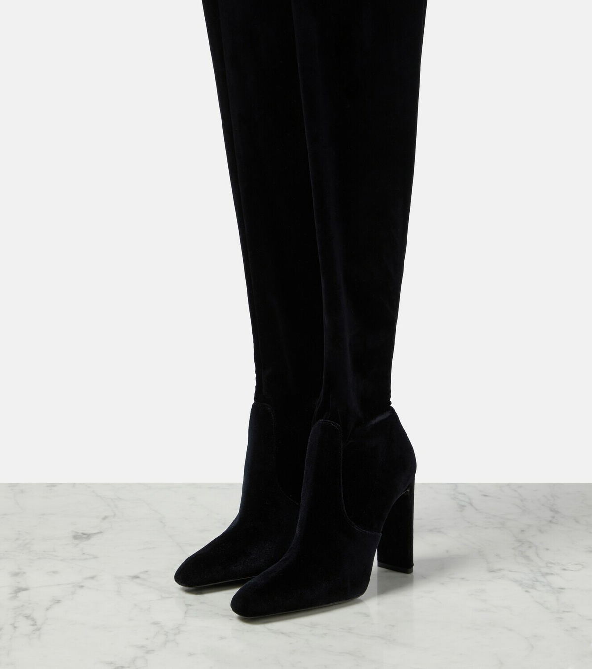 Saint laurent outlet velvet boots