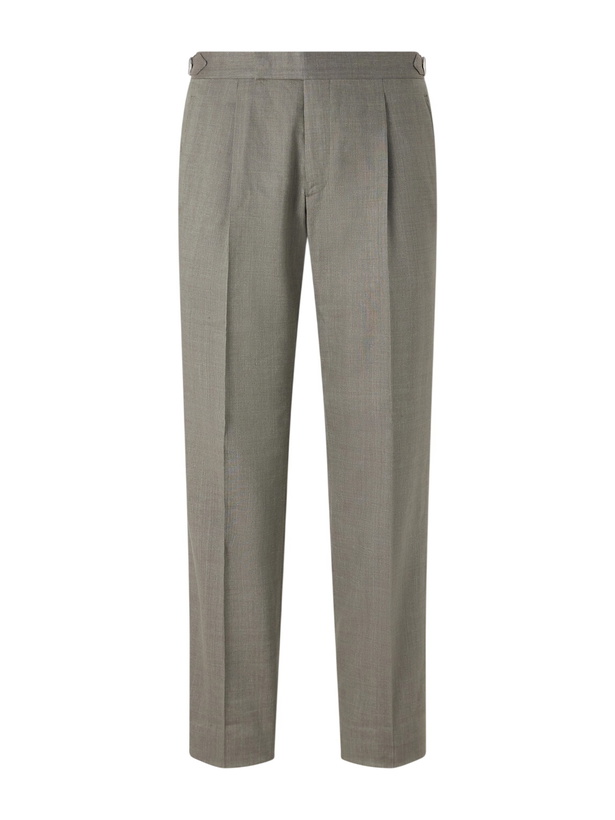 Photo: Mr P. - Straight-Leg Pleated Linen and Wool-Blend Suit Trousers - Green