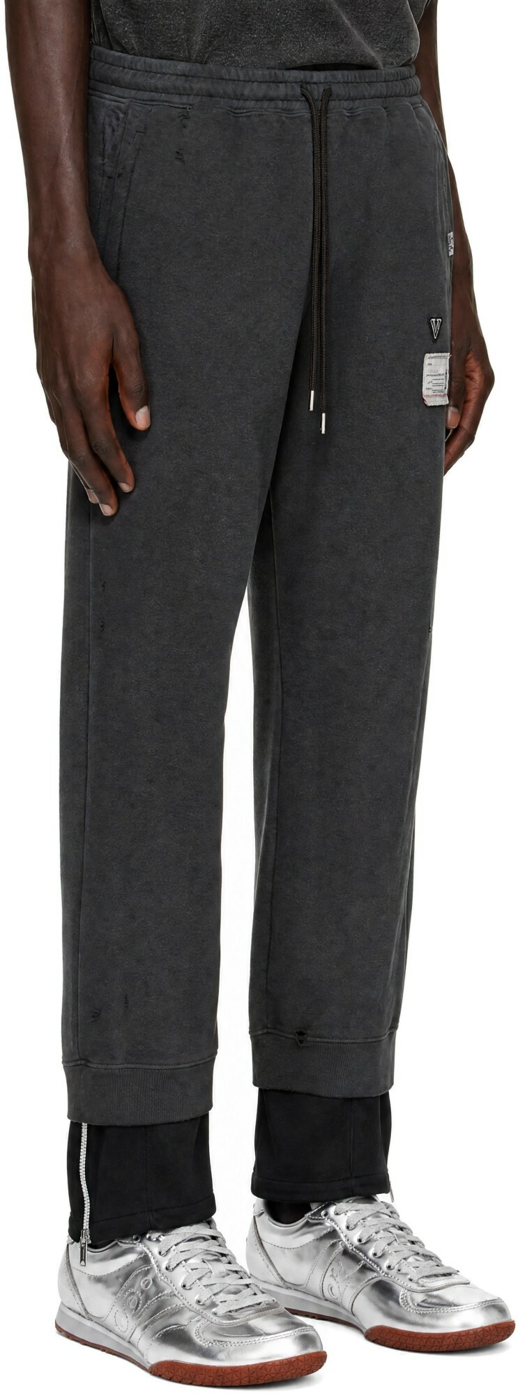 Maison MIHARA YASUHIRO Gray & Black 'Track Pants Layered' Sweatpants
