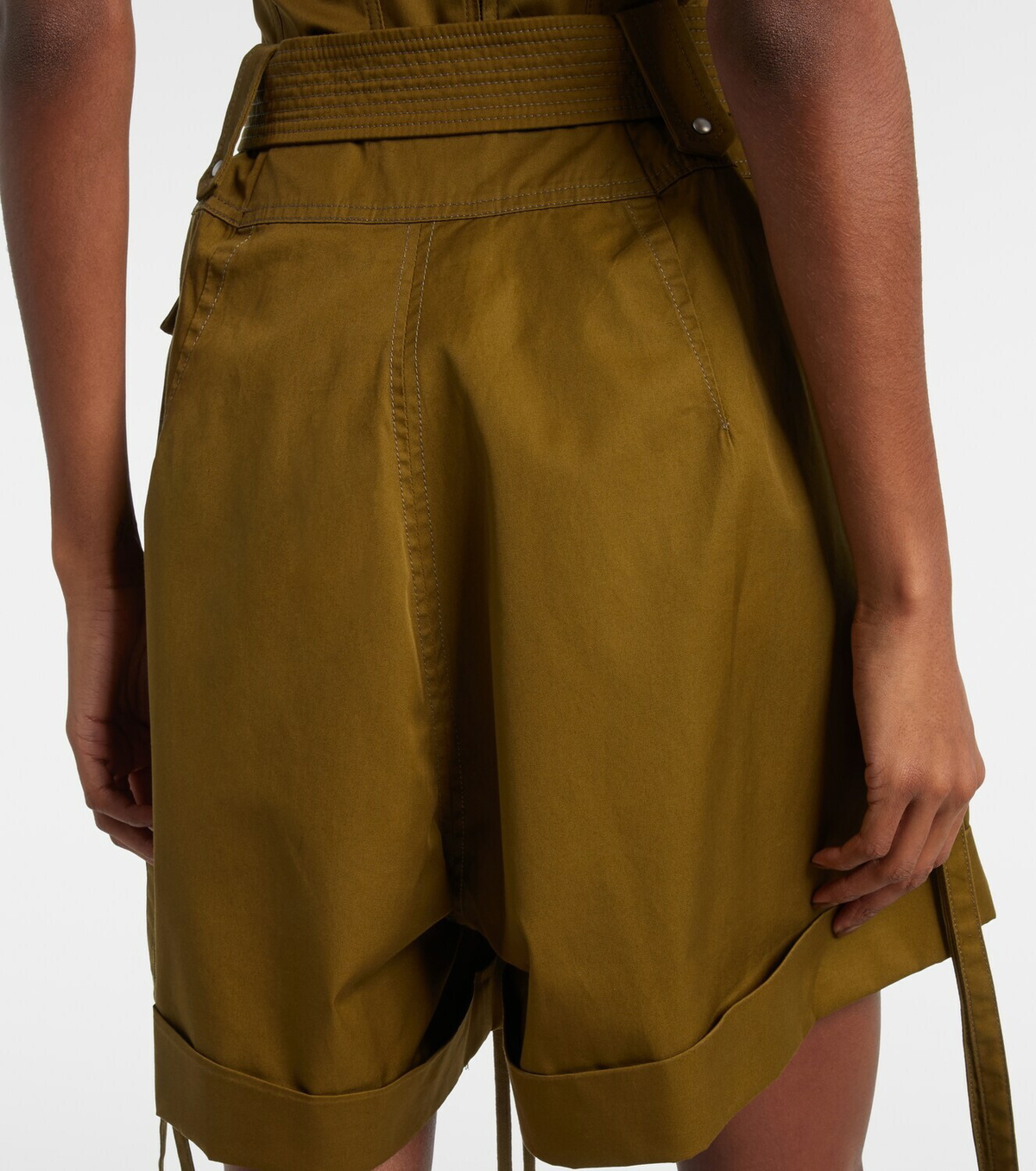 McQueen Belted cotton shorts