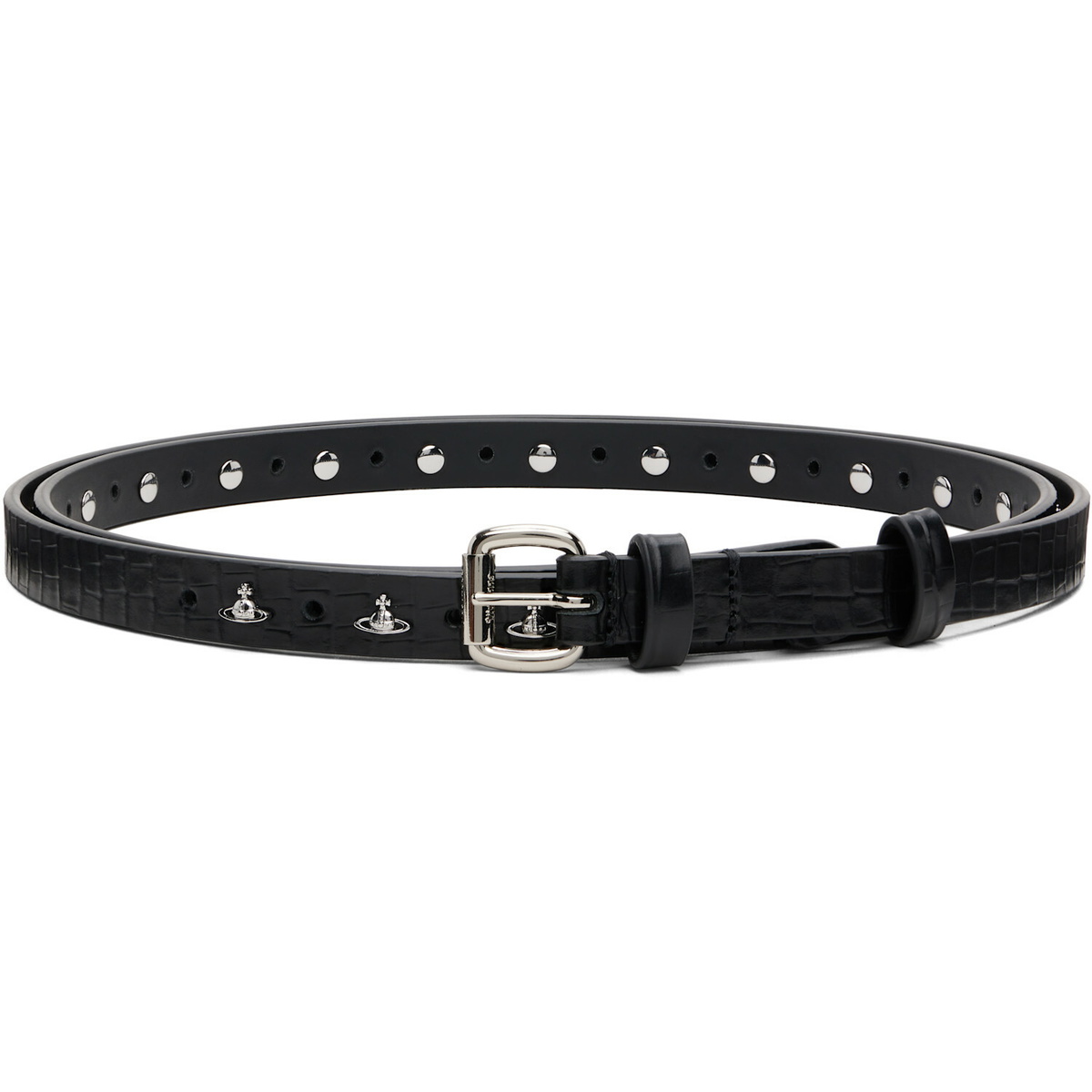 Vivienne Westwood Black Mini Alex Orb Stud Belt