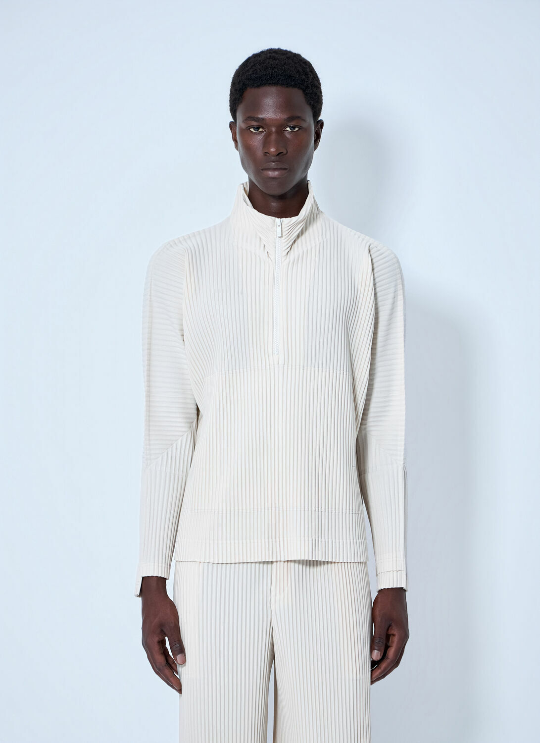 Homme Plissé Issey Miyake Pleated Half Zip Through Top