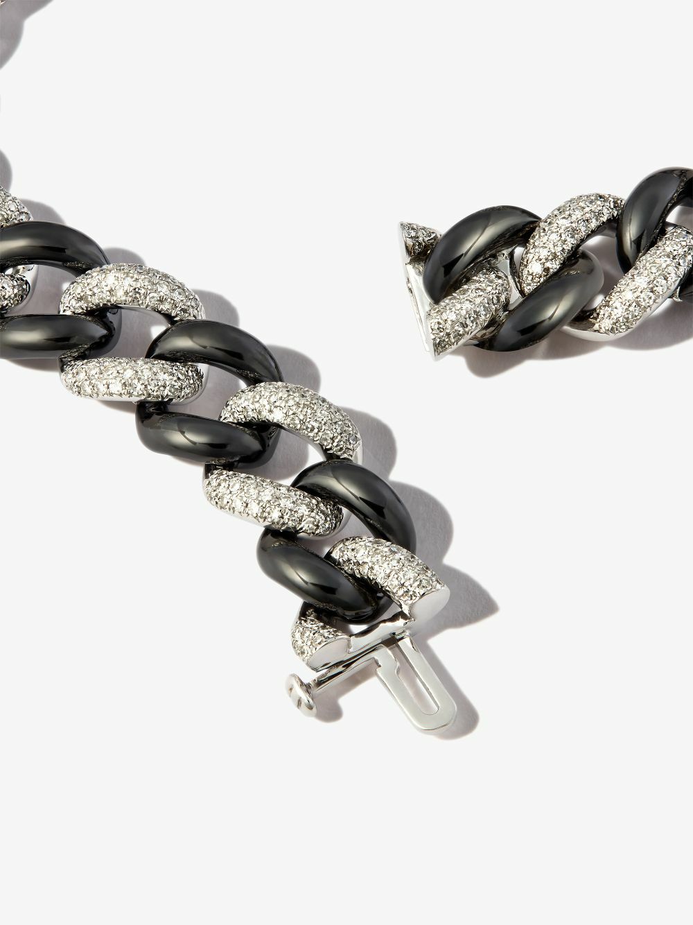 SHAY 18K Black And White Gold Curb Link Diamond Bracelet