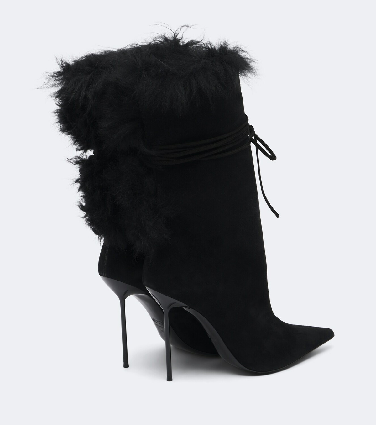 Paris Texas Lidia shearling-trimmed suede ankle boots