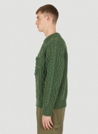 Cable Knit Sweater in Dark Green