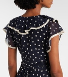 Rixo Bethea polka-dot crêpe de chine midi dress