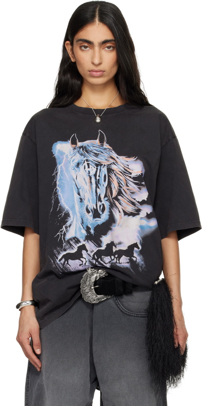 Photo: LU'U DAN Gray 'Year of the Horse' Oversized Concert T-shirt