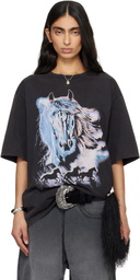 LU'U DAN Gray 'Year of the Horse' Oversized Concert T-shirt