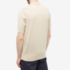 Fred Perry Men's Short Sleeve Knitted Shirt in Oatmeal