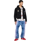 Chopova Lowena Black Fuzzy Pearl Zip Hoodie