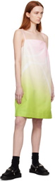 MINJUKIM Pink & Green One Point Midi Dress