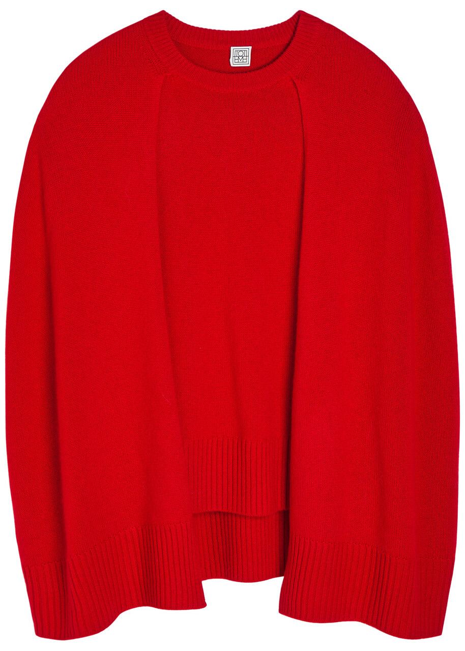 Toteme Cape-effect Cashmere Jumper Red