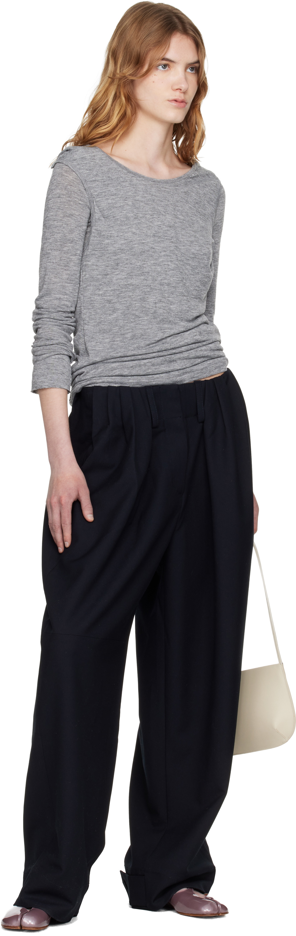 OPEN YY Black Full Gather Trousers