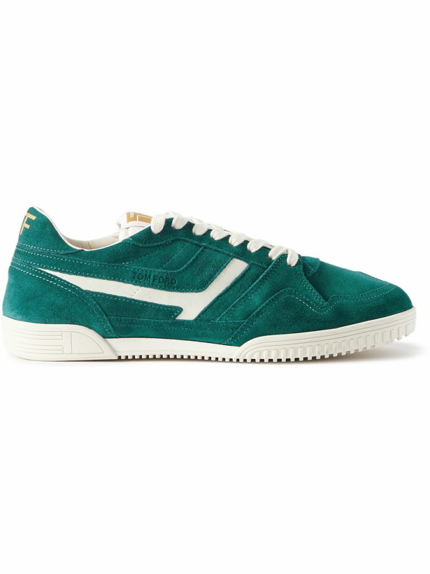 Photo: TOM FORD - Jackson Suede Sneakers - Green