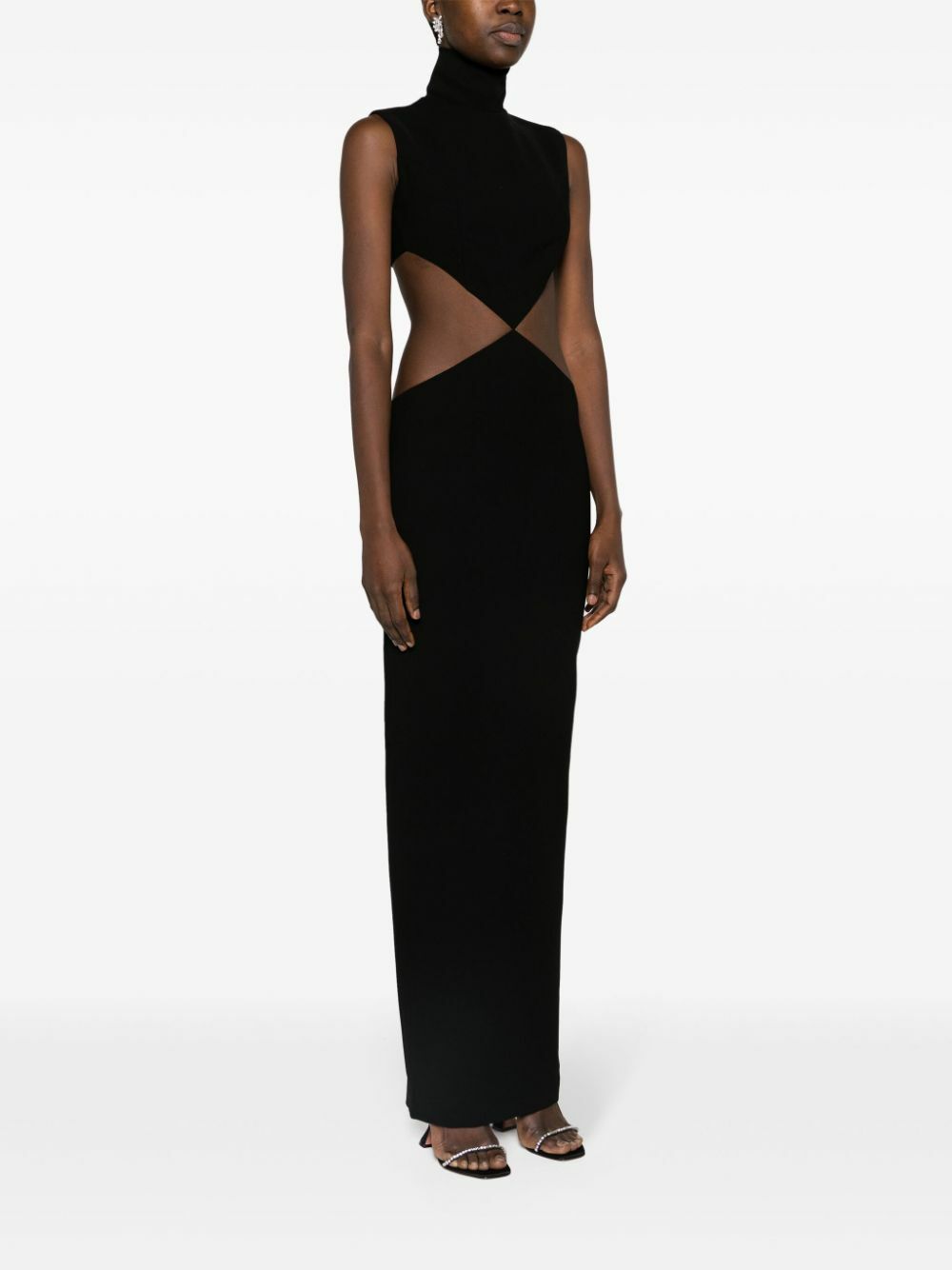 Mônot Black Cut-Out Maxi Dress Monot