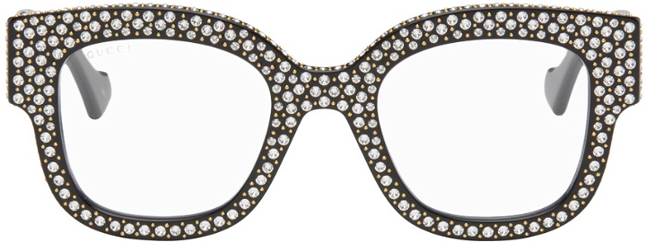 Photo: Gucci Black Crystal-Cut Sunglasses