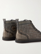 Christian Louboutin - Louix Ray Spiked PVC High-Top Sneakers - Gray