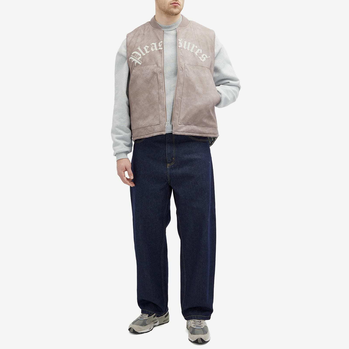 Pleasures Men's Horns Reversible Vest in Mauve
