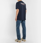 Balenciaga - Oversized Logo-Print Cotton-Jersey T-Shirt - Men - Navy