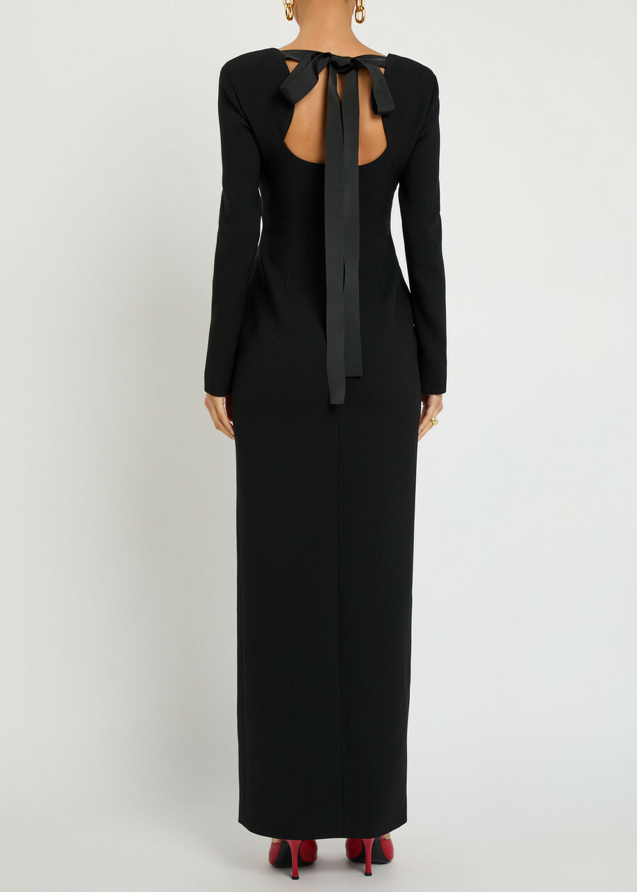 Roksanda Zari Crepe Maxi Dress Black