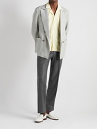 Stòffa - Straight-Leg Pleated Wool-Flannel Trousers - Gray