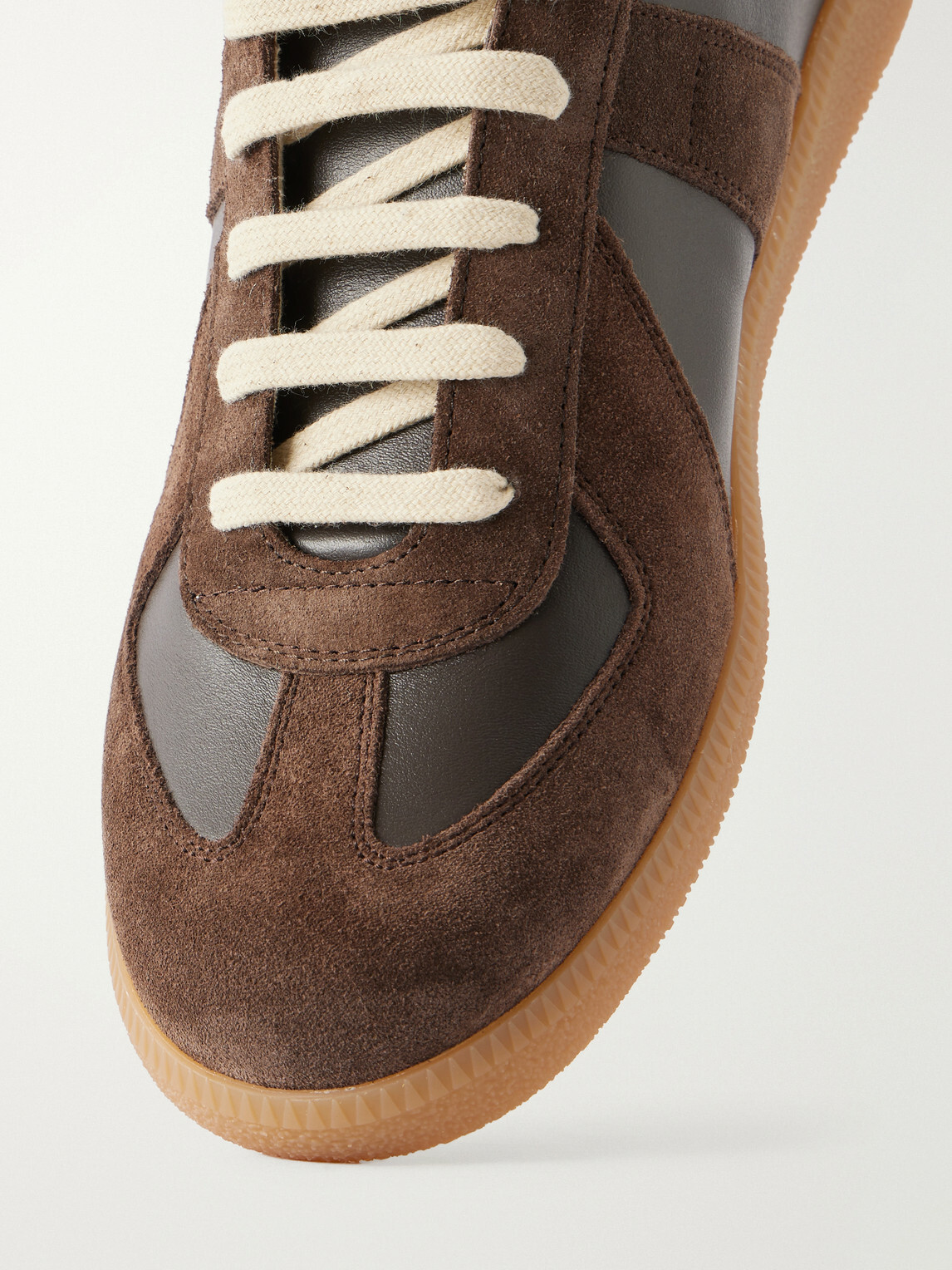 Maison Margiela - Replica Leather and Suede Sneakers - Brown