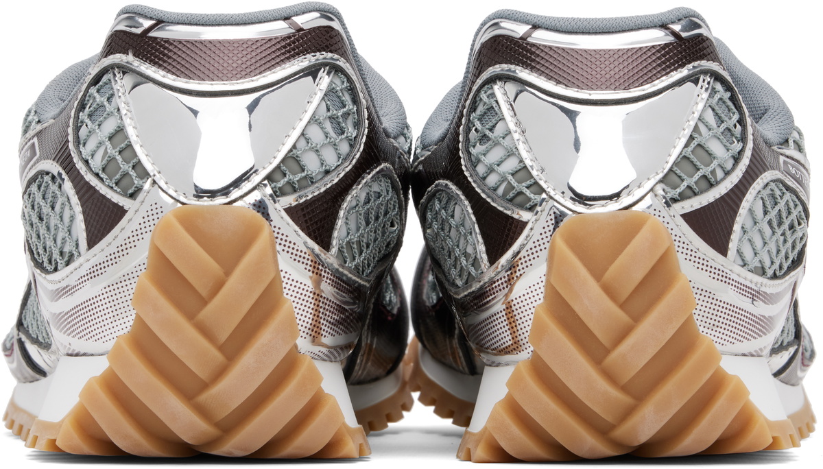 Bottega Veneta Burgundy & Silver Orbit Sneakers Bottega Veneta